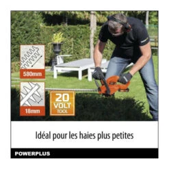 Taille-haies A Batterie 20v Dual Power Powdpg75320 - Lame 580 Mm, écartement 18 Mm - Batterie 20v 2ah Et Chargeur 4ah Inclus -Magasin De Fournitures De Jardin 1794a83be0b15405