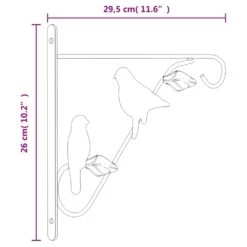 VIDAXL Supports De Panier Suspendu Avec Jardinières 4 Pcs Noir Acier -Magasin De Fournitures De Jardin 1fa197dda0dca4da