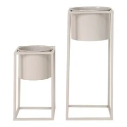 Marla Flowerpots 2 Pots De Fleurs En Gris Beige -Magasin De Fournitures De Jardin 206c844a52d6cdaf