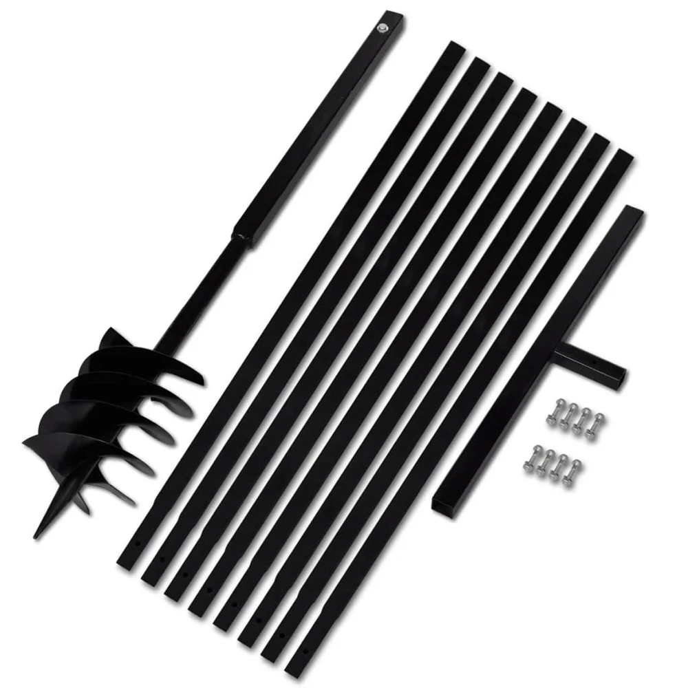 VIDAXL Tarière De Sol Avec Manche 180 Mm Et Tube D'extension 9 M Acier 3 VIDAXL Tarière De Sol Avec Manche 180 Mm Et Tube D'extension 9 M Acier