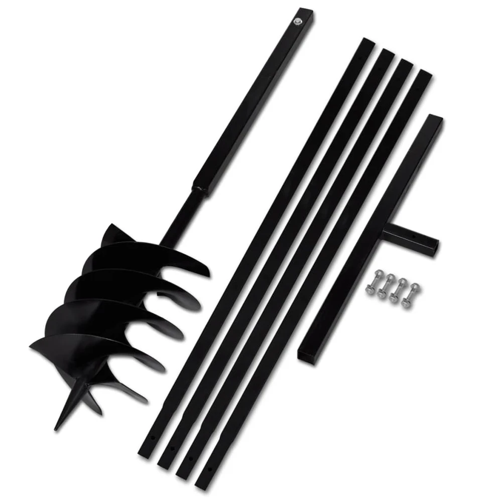 VIDAXL Tarière De Sol Avec Manche 200 Mm Et Tube D'extension 5 M Acier 3 VIDAXL Tarière De Sol Avec Manche 200 Mm Et Tube D'extension 5 M Acier