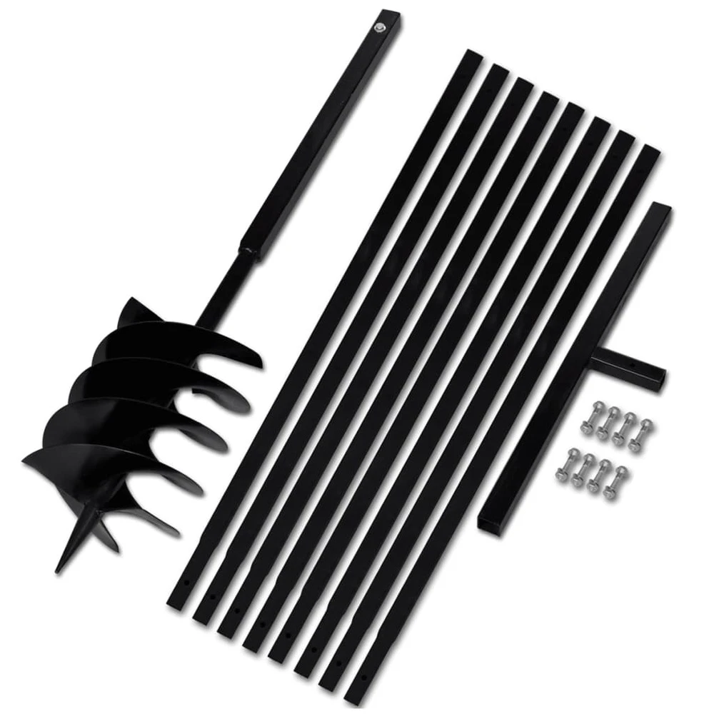 VIDAXL Tarière De Sol Avec Manche 200 Mm Et Tube D'extension 9 M Acier 3 VIDAXL Tarière De Sol Avec Manche 200 Mm Et Tube D'extension 9 M Acier