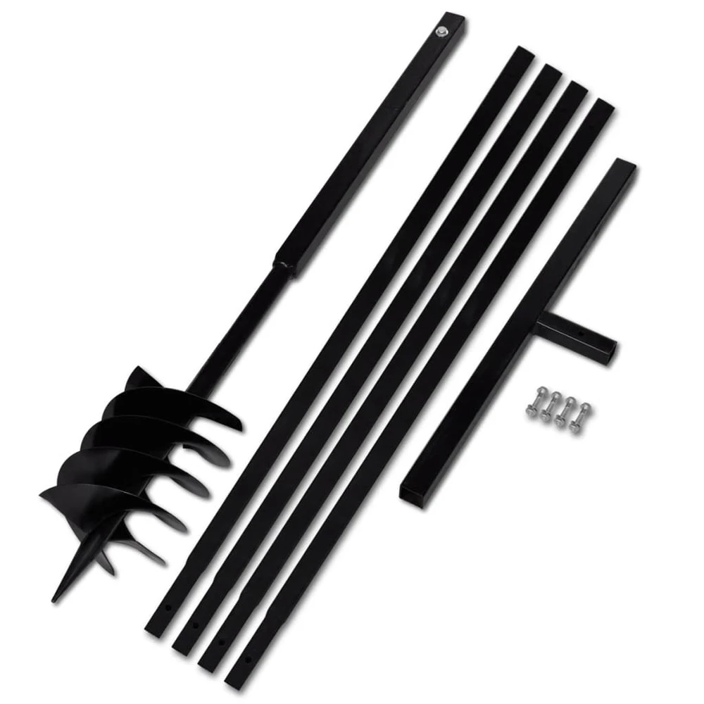 VIDAXL Tarière De Sol Avec Manche 180 Mm Et Tube D'extension 5 M Acier 3 VIDAXL Tarière De Sol Avec Manche 180 Mm Et Tube D'extension 5 M Acier