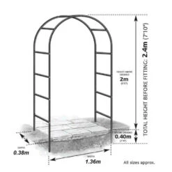 Arche Déco En Fer Noir Atea Gardman - Structure De Soutien Pour Plantes Grimpant -Magasin De Fournitures De Jardin 6347276dad96d3.34747067
