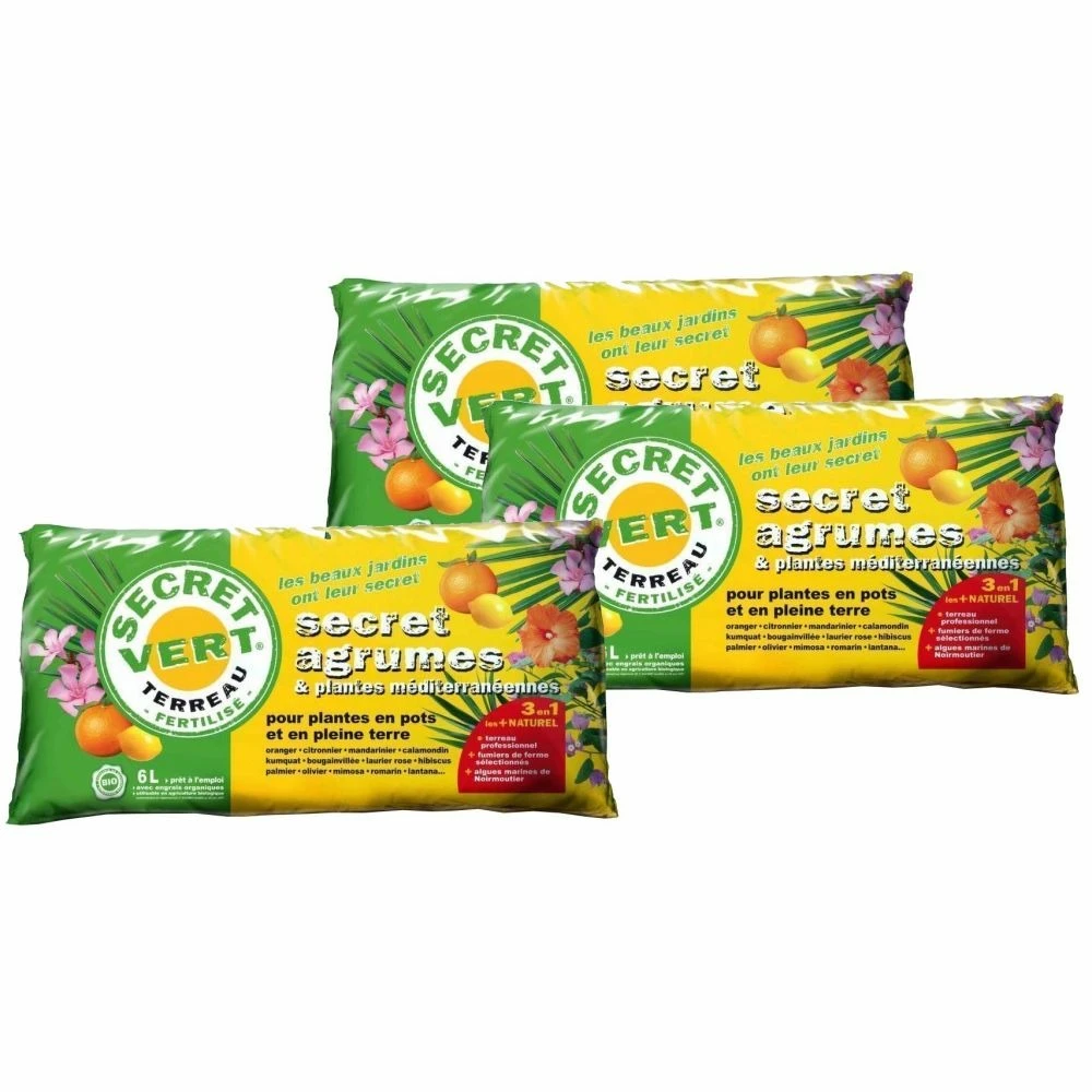 Terreau Pour Agrumes Et Plantes Méditerranéennes (lot De 3) 3 Terreau Pour Agrumes Et Plantes Méditerranéennes (lot De 3)