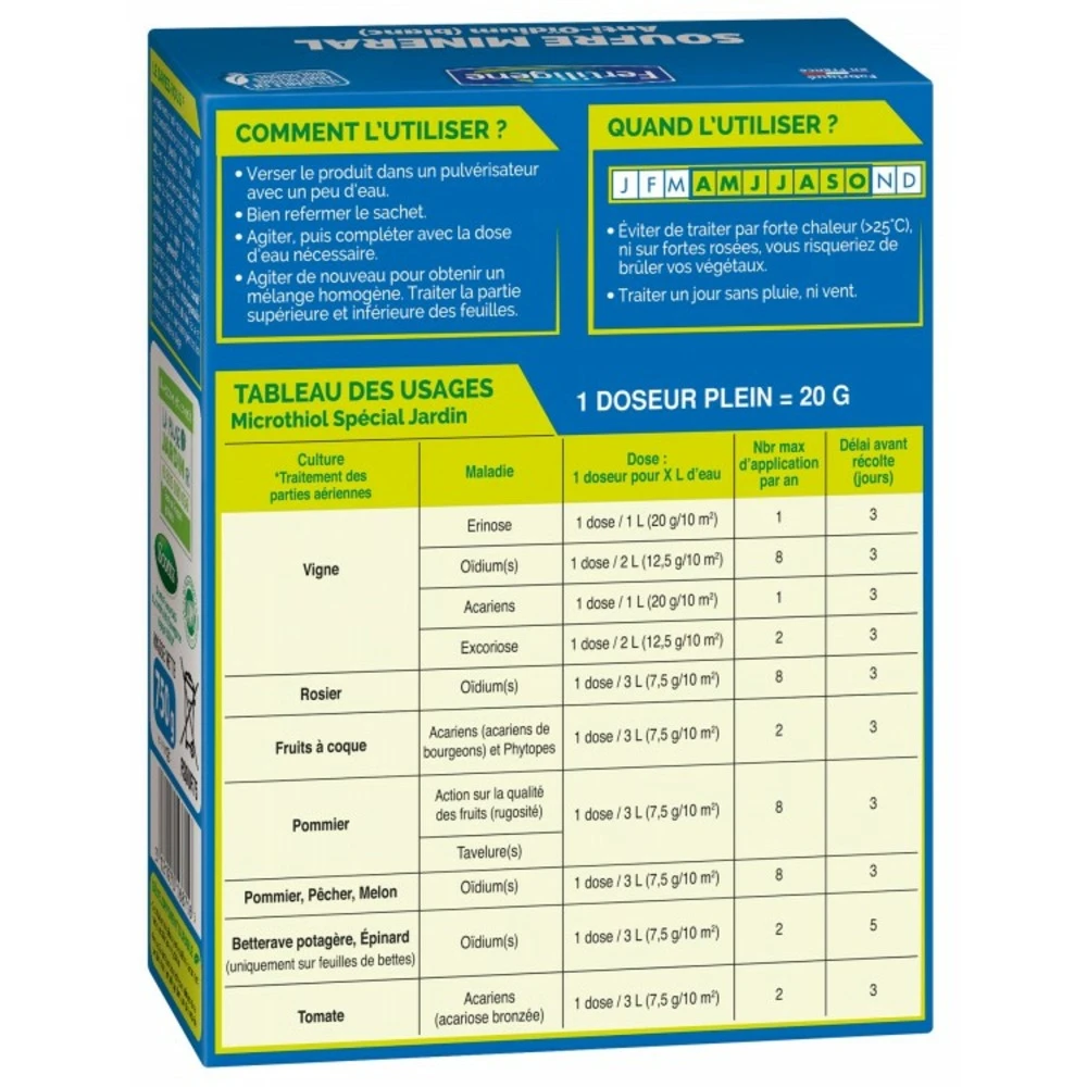 Soufre Minéral Anti-oidium Concentré - 750gr 4 Soufre Minéral Anti-oidium Concentré - 750gr – Image 2