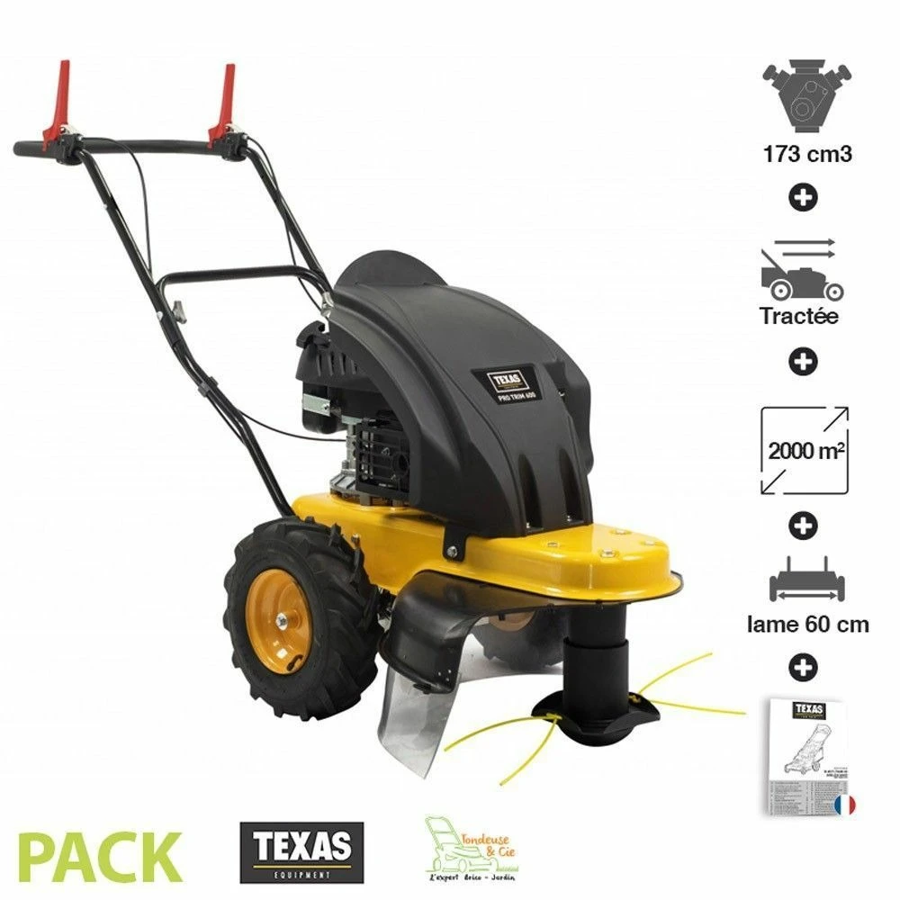 Tondeuse Débroussailleuse à Roues Tractées 3,9cv 173cc Lame 60cm Texas Protrim 3 Tondeuse Débroussailleuse à Roues Tractées 3,9cv 173cc Lame 60cm Texas Protrim