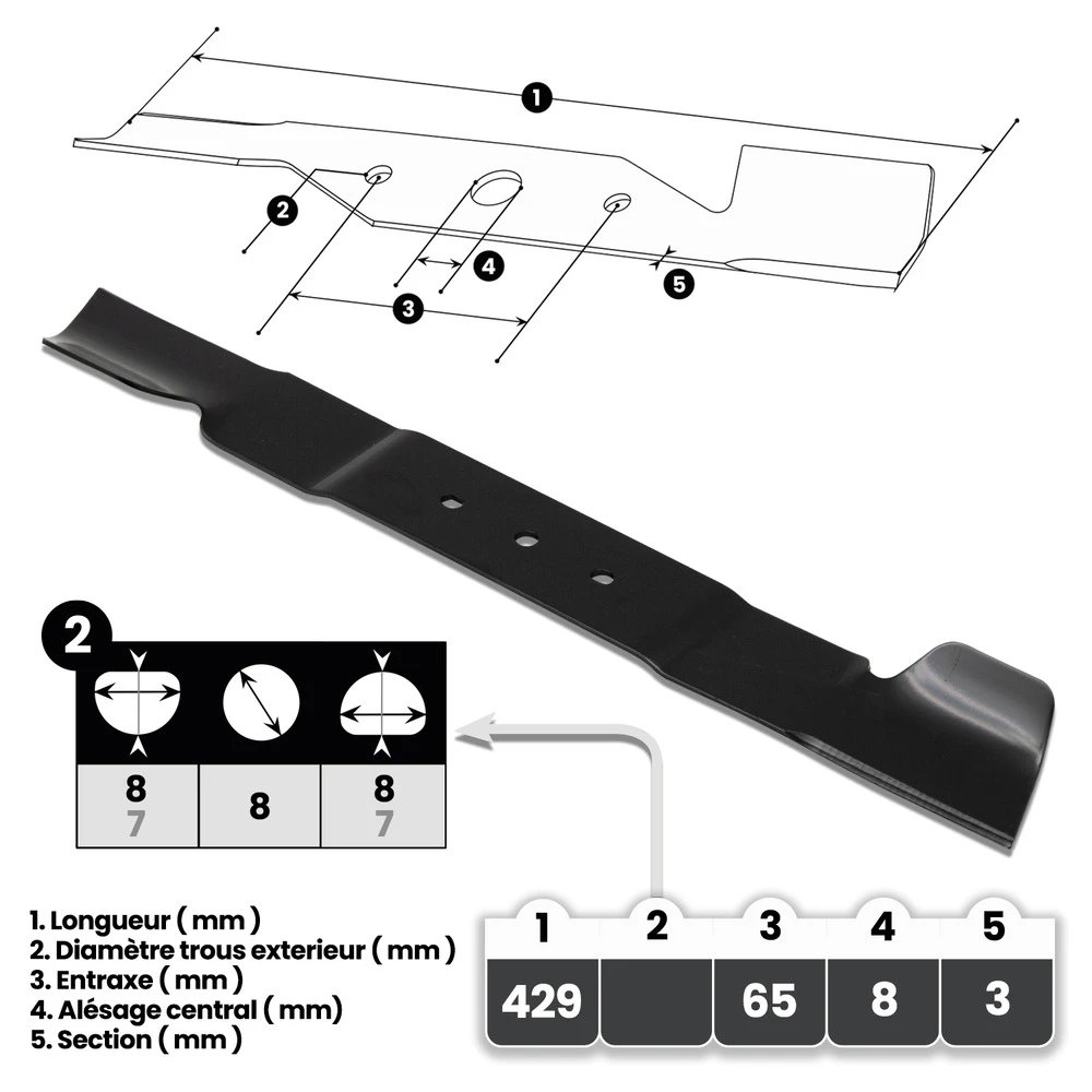 Lame Pour Tondeuse Gptde1843-2l - Gardeo Pro 4 Lame Pour Tondeuse Gptde1843-2l - Gardeo Pro – Image 2