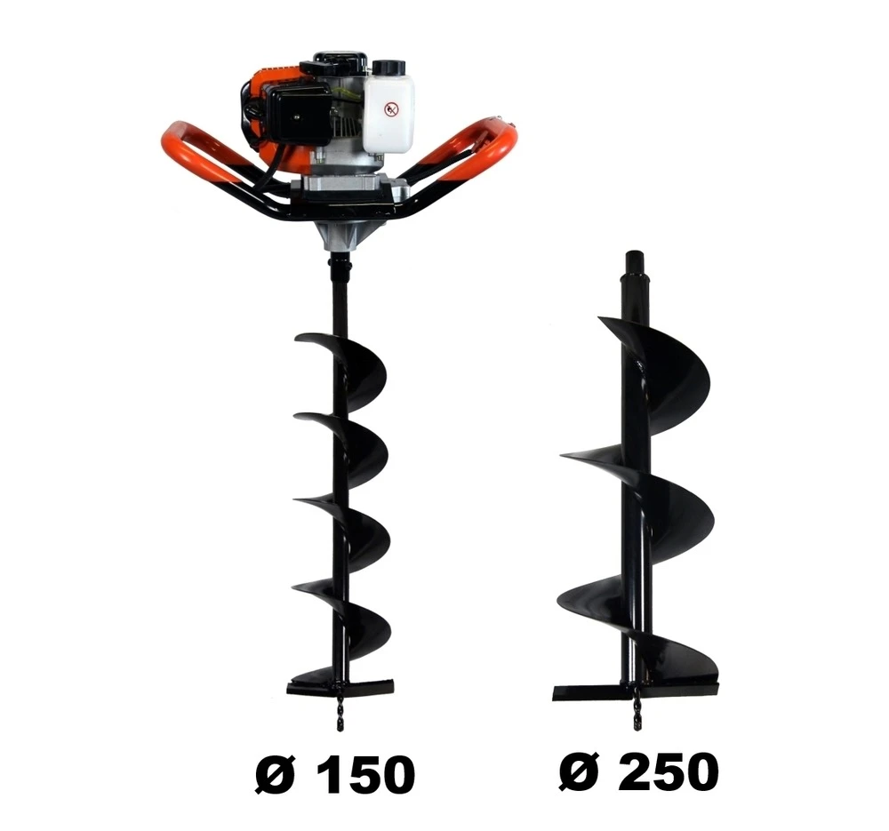 Tarière Thermique 52 Cm3 + Mèches 150 Et 250 Mm 3 Tarière Thermique 52 Cm3 + Mèches 150 Et 250 Mm