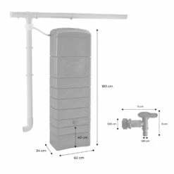 Récupérateur D'eau Mural Chastang 300l Anthracite Avec Kit Raccord Chéneau Inclus -Magasin De Fournitures De Jardin 644674586c0ef1.07260983