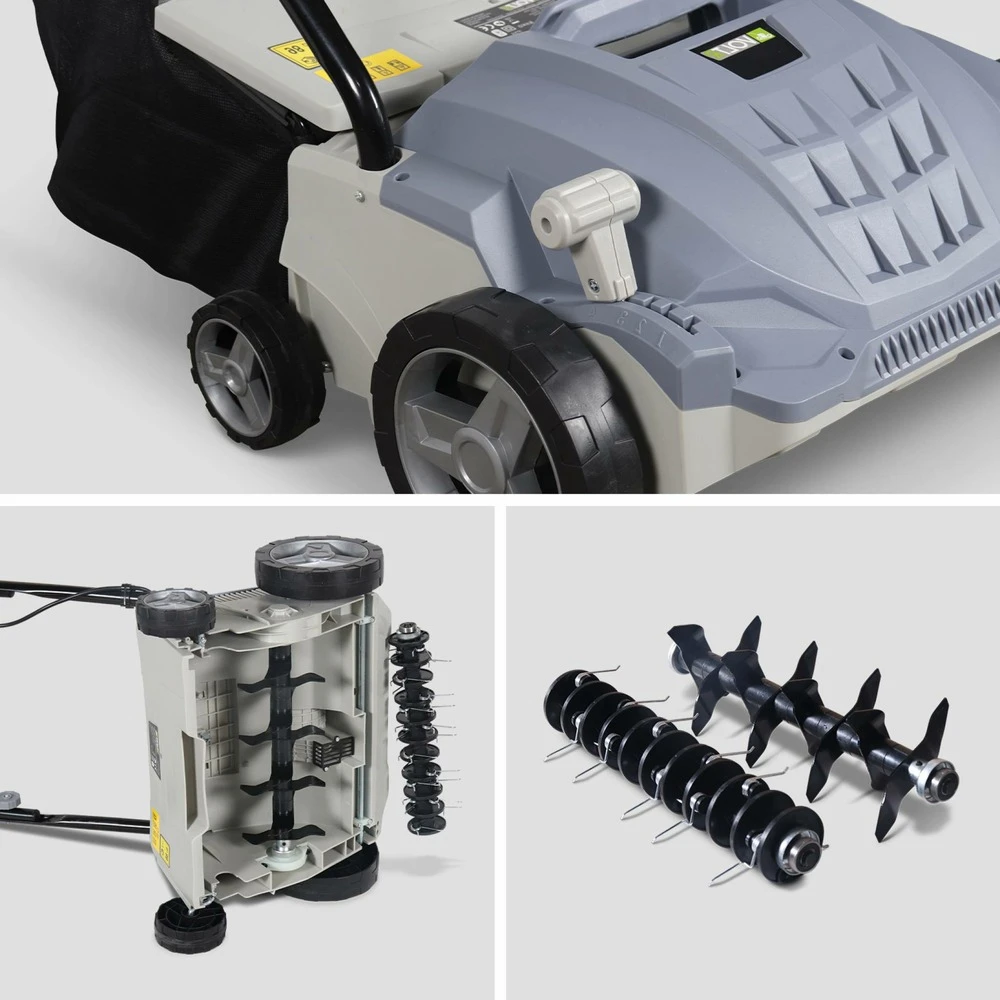 Voltr - Scarificateur électrique Gazon 1500w - Outil 2en1 Aérateur Et Démousseur Pelouse. 2 Rouleaux : Couteaux Et Griffe. 6 Voltr - Scarificateur électrique Gazon 1500w - Outil 2en1 Aérateur Et Démousseur Pelouse. 2 Rouleaux : Couteaux Et Griffe. – Image 4