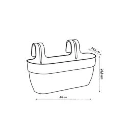 Elho - Pot De Fleurs - Vibia Campana Easy Hanger Large - Rose Poussiere - Balcon Extérieur - L 24.1 X W 46 X H 26.5 Cm -Magasin De Fournitures De Jardin 645cf55e440322.88166299