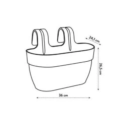 Elho - Pot De Fleurs - Vibia Campana Easy Hanger Medium - Rose Poussiere - Balcon Extérieur - L 24.1 X W 36 X H 26.5 Cm -Magasin De Fournitures De Jardin 645cf5729d4302.43668811