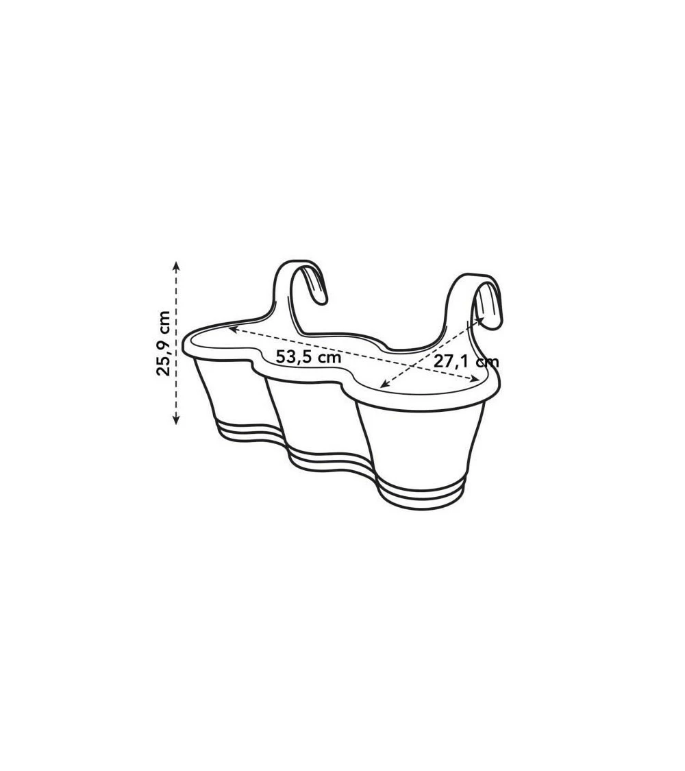 Elho Balconniere Corsica Trio L 27.1 X W 53.5 X H 25.9 Cm - Taupe 7 Elho Balconniere Corsica Trio L 27.1 X W 53.5 X H 25.9 Cm - Taupe – Image 5