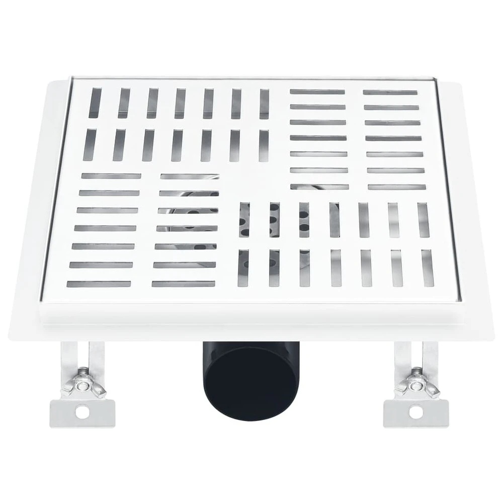VIDAXL Drain De Douche 23x23 Cm Acier Inoxydable 4 VIDAXL Drain De Douche 23x23 Cm Acier Inoxydable – Image 2
