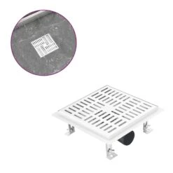 VIDAXL Drain De Douche 23x23 Cm Acier Inoxydable