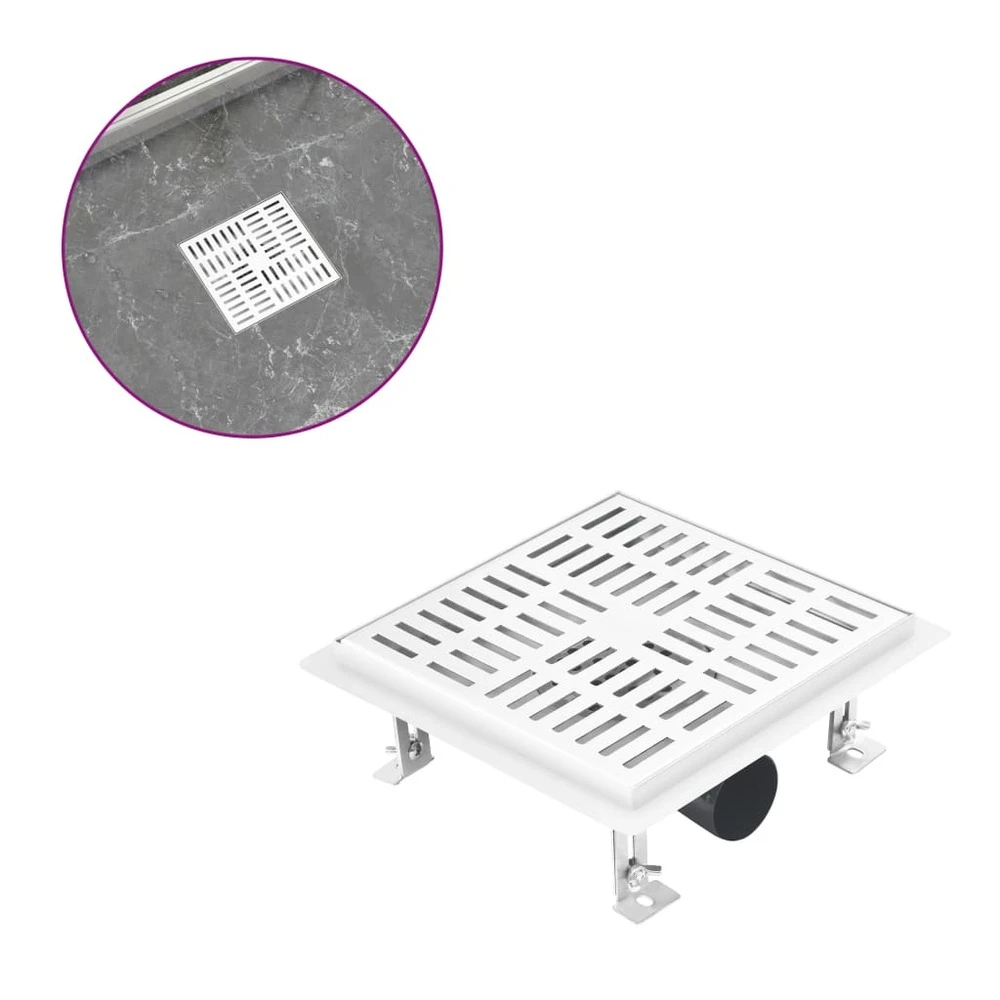 VIDAXL Drain De Douche 23x23 Cm Acier Inoxydable 3 VIDAXL Drain De Douche 23x23 Cm Acier Inoxydable