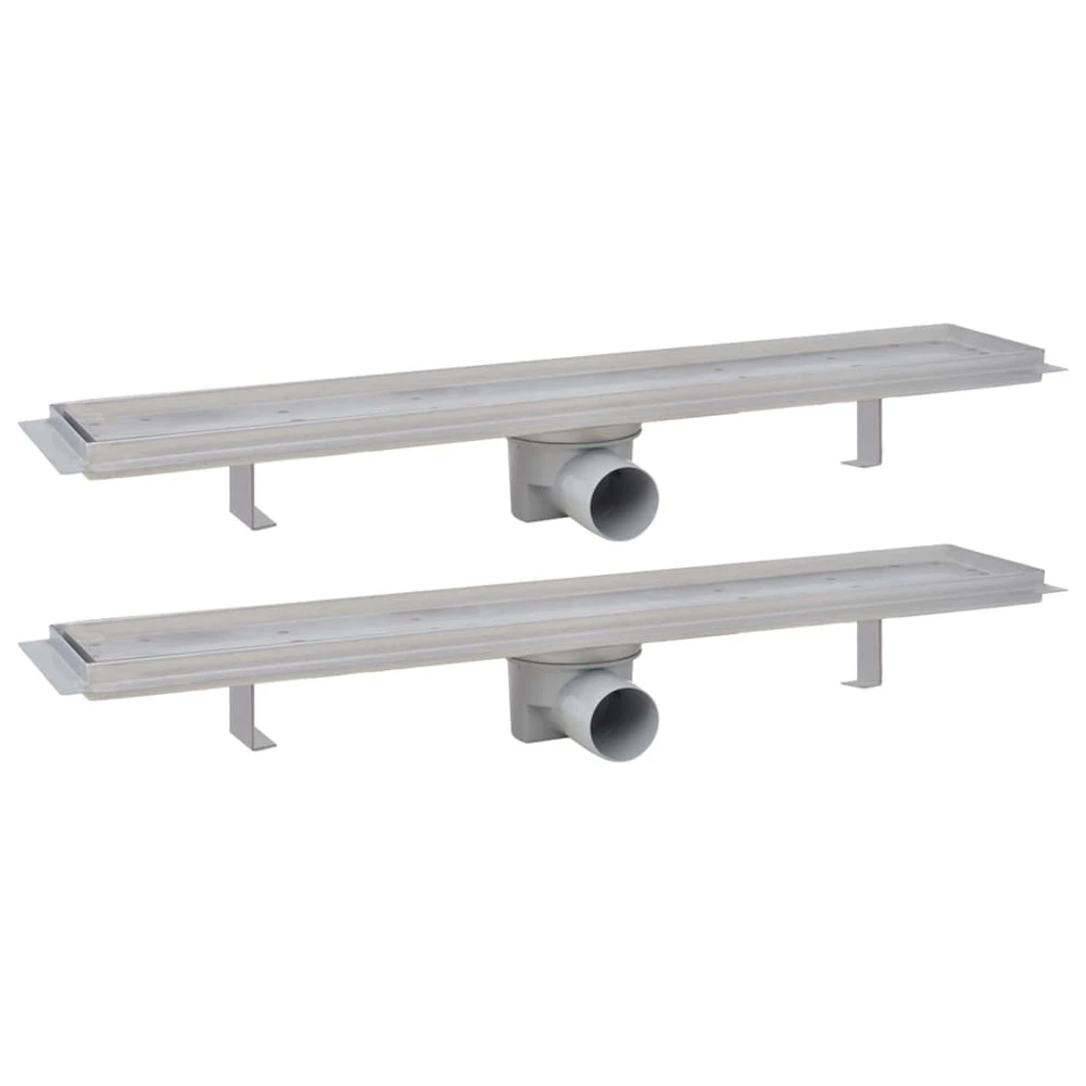 VIDAXL Drain De Douche Linéaire 2 Pcs 730 X 140 Mm Acier Inoxydable 4 VIDAXL Drain De Douche Linéaire 2 Pcs 730 X 140 Mm Acier Inoxydable – Image 2