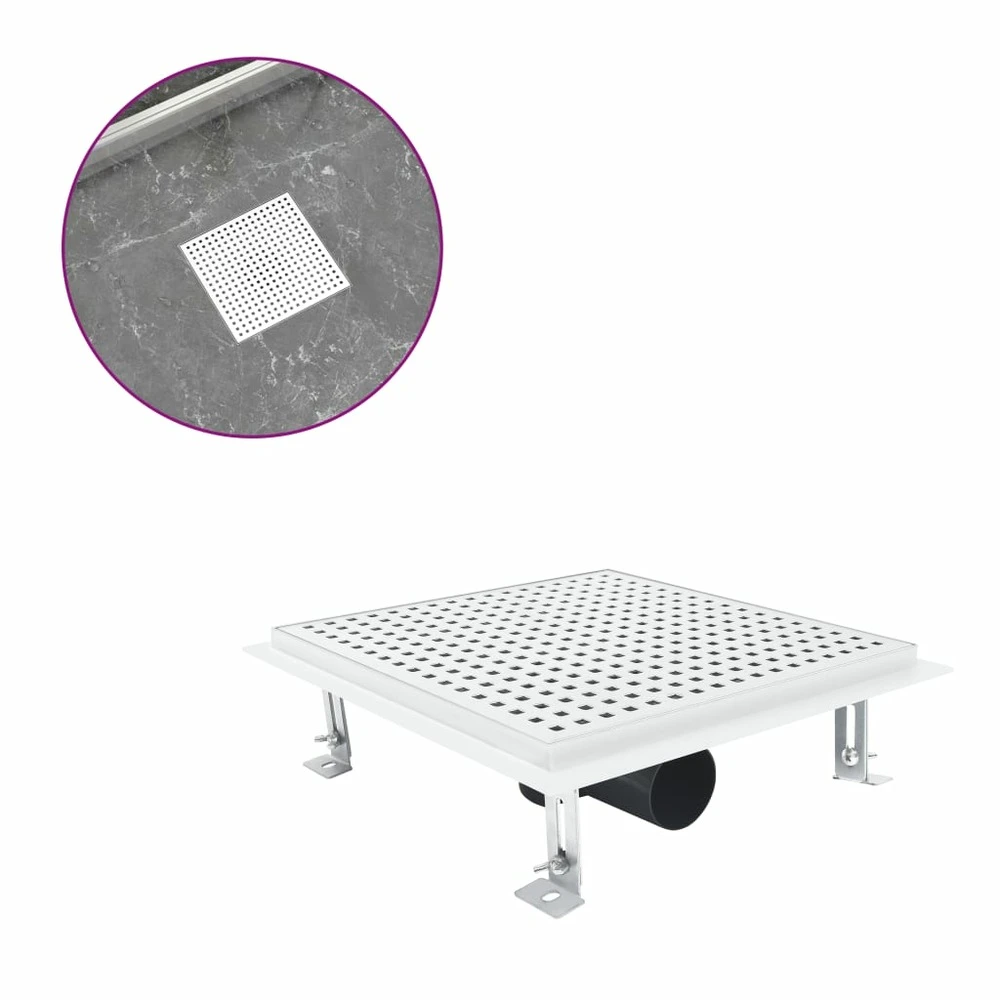 VIDAXL Drain De Douche 28x28 Cm Acier Inoxydable 3 VIDAXL Drain De Douche 28x28 Cm Acier Inoxydable