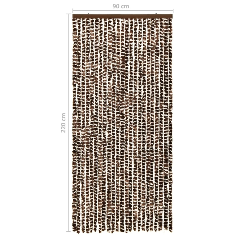 VIDAXL Moustiquaire Marron Et Blanc 90x220 Cm Chenille 8 VIDAXL Moustiquaire Marron Et Blanc 90x220 Cm Chenille – Image 6