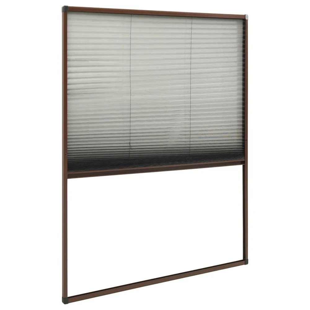 VIDAXL Moustiquaire Plissée Pour Fenêtre Aluminium Marron 100x160 Cm 6 VIDAXL Moustiquaire Plissée Pour Fenêtre Aluminium Marron 100x160 Cm – Image 4