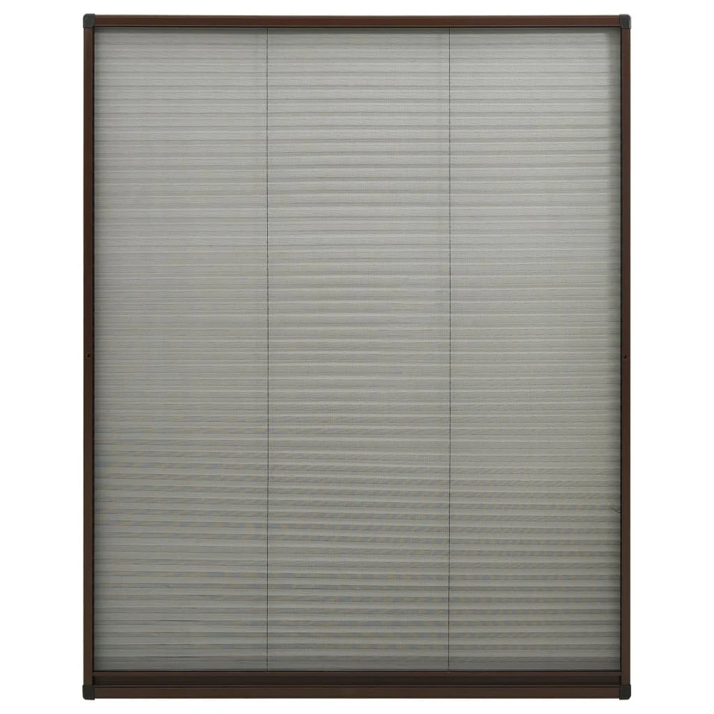 VIDAXL Moustiquaire Plissée Pour Fenêtre Aluminium Marron 100x160 Cm 4 VIDAXL Moustiquaire Plissée Pour Fenêtre Aluminium Marron 100x160 Cm – Image 2
