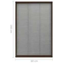 VIDAXL Moustiquaire Plissée Pour Fenêtre Aluminium Marron 60x160 Cm -Magasin De Fournitures De Jardin 645d5aa0b64636.82232588