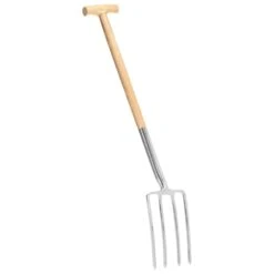 VIDAXL Fourche à Creuser De Jardin Poignée En T Inox Et Bois De Frêne -Magasin De Fournitures De Jardin 6464c6306fd229.03955328