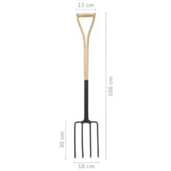 VIDAXL Fourche à Creuser De Jardin Poignée En Yd Acier / Bois De Frêne -Magasin De Fournitures De Jardin 6464c636c6d203.65815715