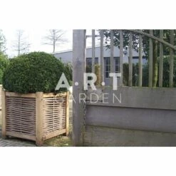 Jardinière En Chêne Avec Tressage Noisetier - Avec Bac Intérieur - 80 X 80 X 80 Cm -Magasin De Fournitures De Jardin 64651e95141251.08931156