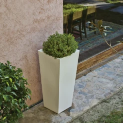 Pot De Fleurs Melisa 40 40x40x90cm - Blanc -Magasin De Fournitures De Jardin 6470a368251262.60468362