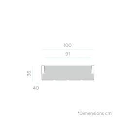 Jardinière Jara 100x40x36cm - Blanc -Magasin De Fournitures De Jardin 6470a36f394ee1.29183559