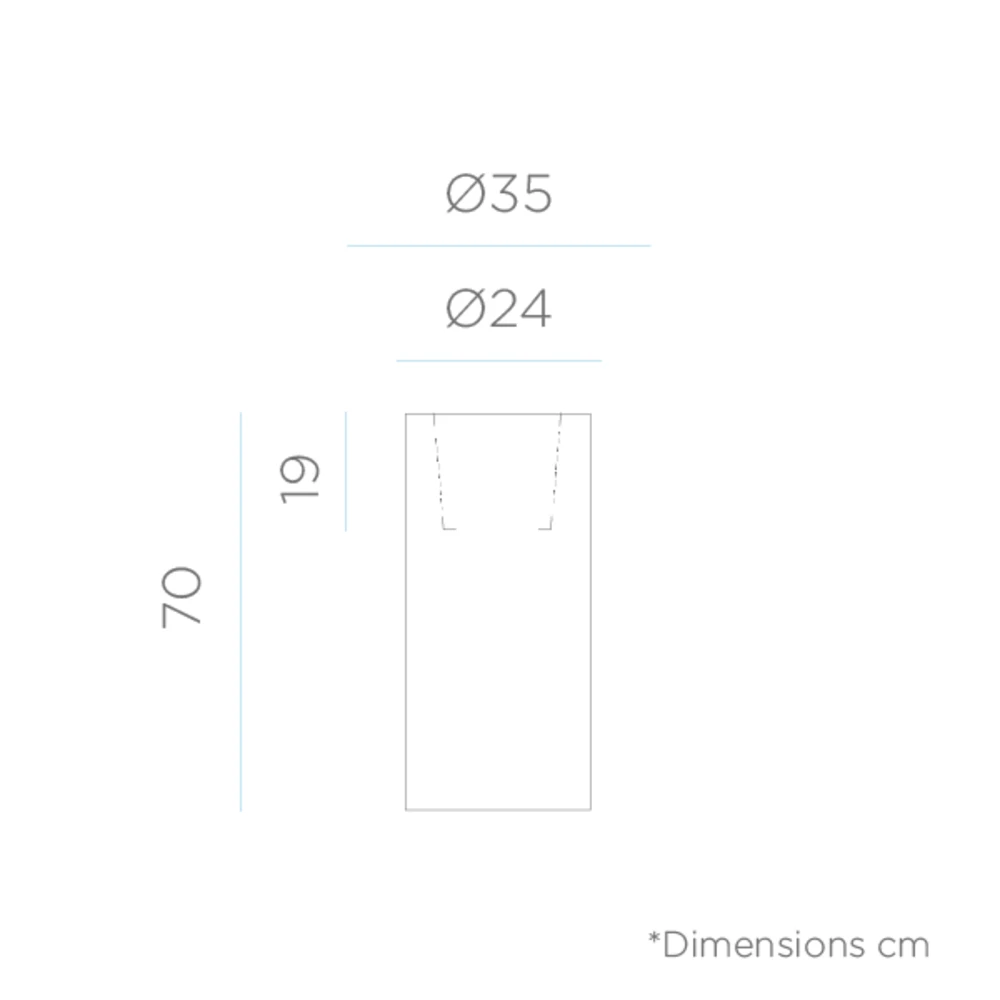 Pot De Fleurs Rond Palma 70 Noir Opaque ø35x70cm 4 Pot De Fleurs Rond Palma 70 Noir Opaque ø35x70cm – Image 2