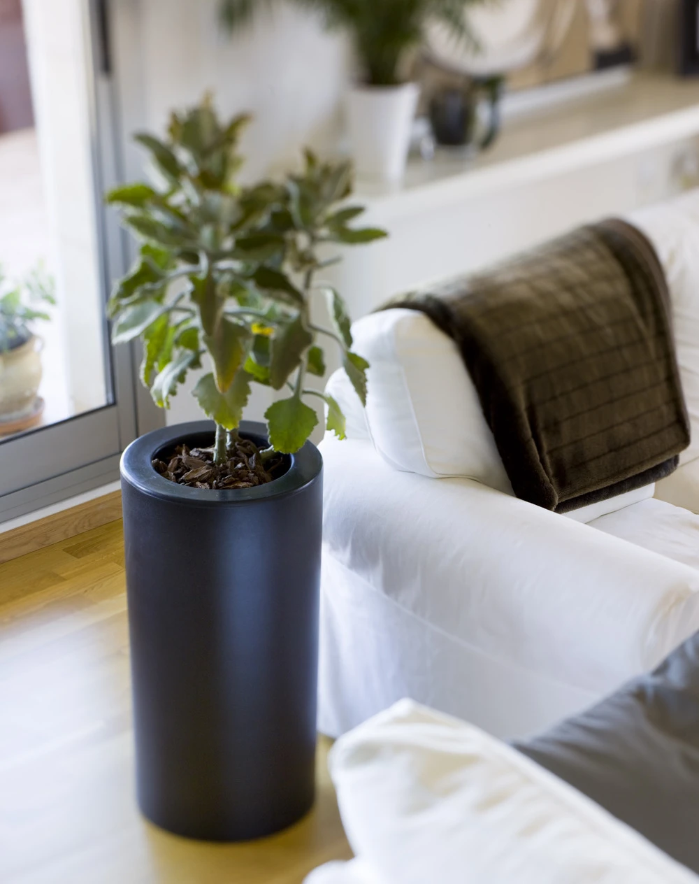 Pot De Fleurs Rond Palma 70 Noir Opaque ø35x70cm 5 Pot De Fleurs Rond Palma 70 Noir Opaque ø35x70cm – Image 3