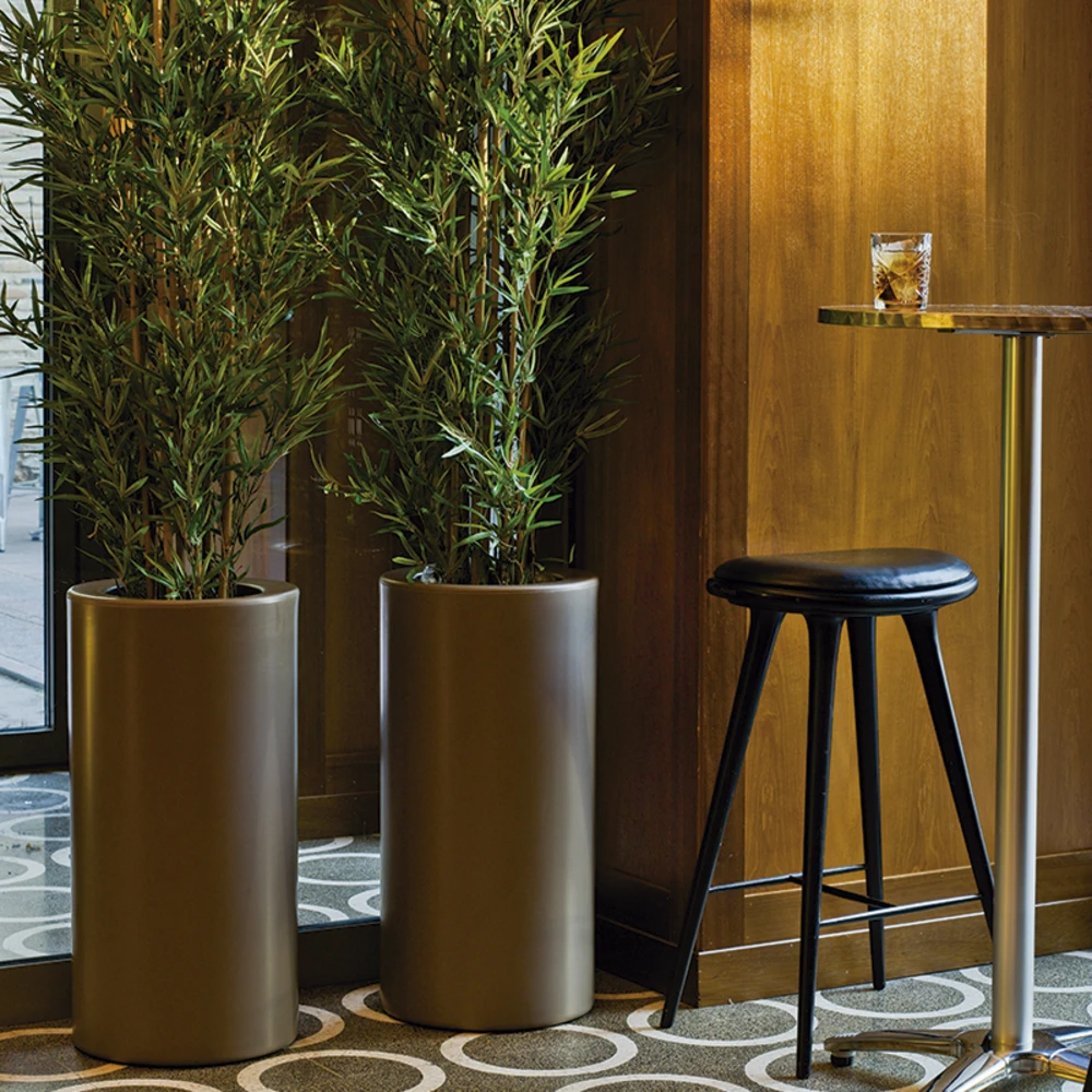 Pot De Fleurs Rond Palma 70 Noir Opaque ø35x70cm 6 Pot De Fleurs Rond Palma 70 Noir Opaque ø35x70cm – Image 4