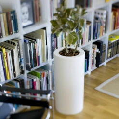 Pot De Fleurs Rond Palma 70 Blanc Opaque ø35x70cm -Magasin De Fournitures De Jardin 6470a37e4705e4.33118741