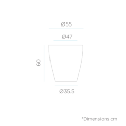Pot De Fleurs Violeta 55 Noir Opaque ø55x60cm -Magasin De Fournitures De Jardin 6470a385757834.25262735