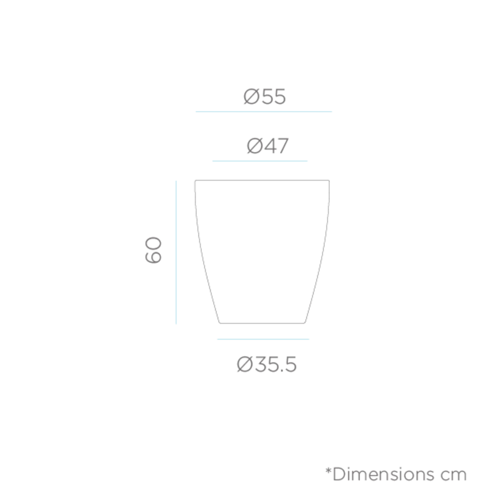 Pot De Fleurs Violeta 55 Anthracite Opaque ø55x60cm 4 Pot De Fleurs Violeta 55 Anthracite Opaque ø55x60cm – Image 2