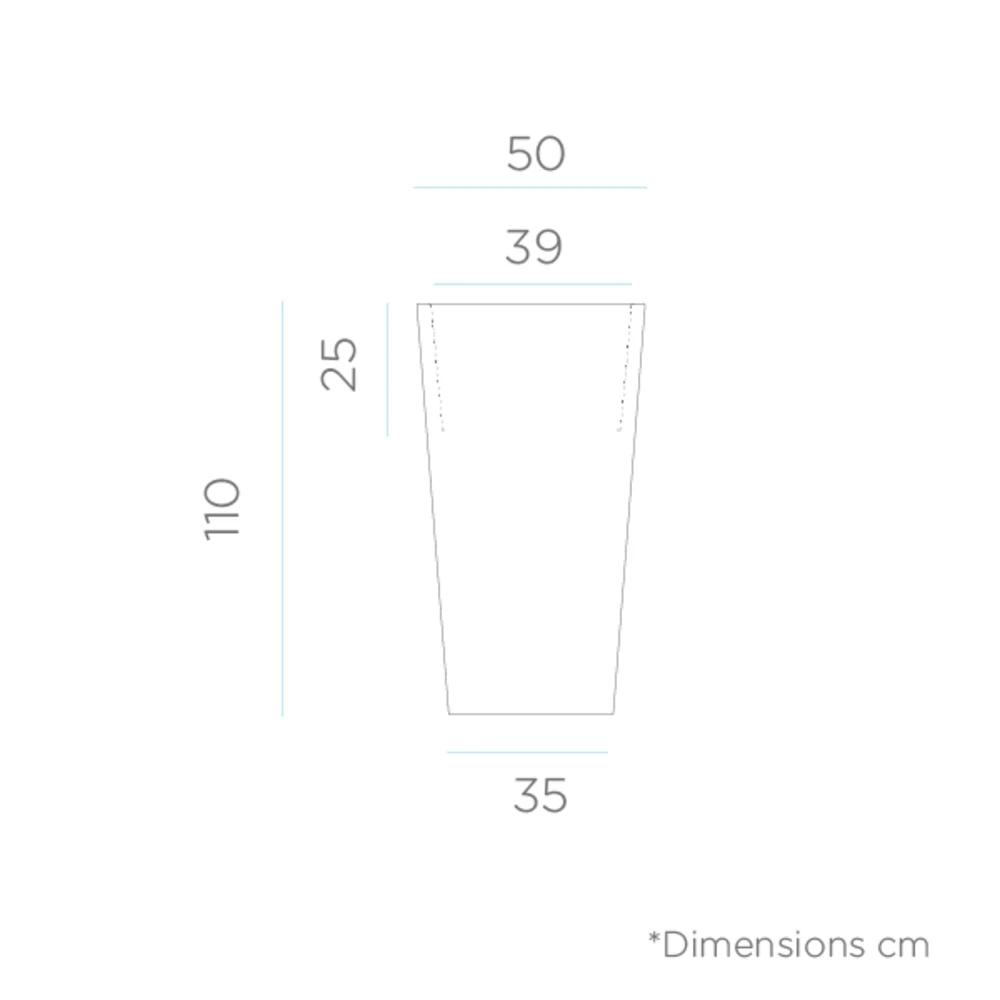 Pot De Fleurs Melisa 50 50x50x110cm - Blanc 4 Pot De Fleurs Melisa 50 50x50x110cm - Blanc – Image 2