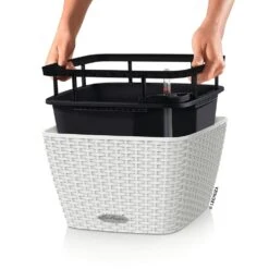 LECHUZA Jardinière Bacino Cottage All-in-one 30x30 Cm Blanc -Magasin De Fournitures De Jardin 64798954281919.42979465