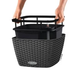 LECHUZA Jardinière Bacino Cottage All-in-one 30x30 Cm Noir Graphite -Magasin De Fournitures De Jardin 6479895b5eafc3.72942558