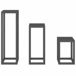 VIDAXL Ensemble De Supports Pour Plantes 3 Pcs Gris Bois De Pin Massif -Magasin De Fournitures De Jardin 64798cc12c82a8.76329799