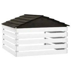 VIDAXL Garage De Tondeuse à Gazon Noir Et Blanc 78x74x54 Cm Sapin -Magasin De Fournitures De Jardin 6480d35b35b813.56327743