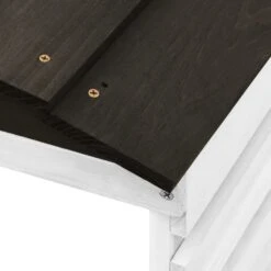 VIDAXL Garage De Tondeuse à Gazon Noir Et Blanc 78x74x54 Cm Sapin -Magasin De Fournitures De Jardin 6480d35b405bb2.81441842