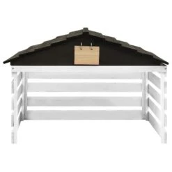 VIDAXL Garage De Tondeuse à Gazon Noir Et Blanc 78x74x54 Cm Sapin -Magasin De Fournitures De Jardin 6480d35b441490.98900796