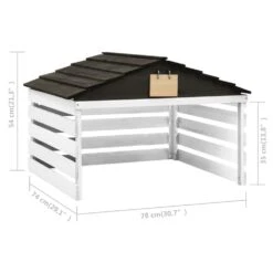 VIDAXL Garage De Tondeuse à Gazon Noir Et Blanc 78x74x54 Cm Sapin -Magasin De Fournitures De Jardin 6480d35b51d154.69838512