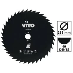 Lame De Coupe 255mm Vito Pour Débroussailleuse -40 Dents Alesage 25.4 Standard -Magasin De Fournitures De Jardin e8199c87e6680f49